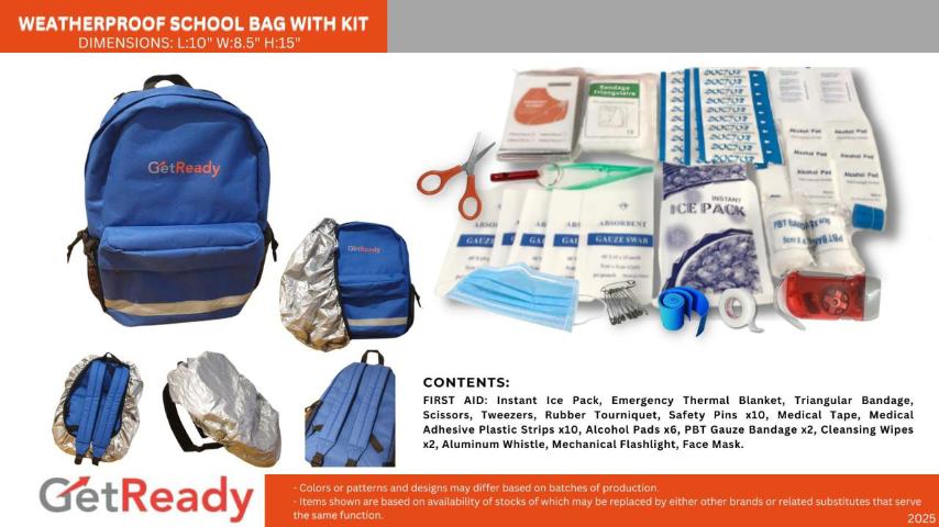 Weatherproof School Bag with Kit